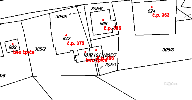 Dolní Rokytnice 456, Rokytnice nad Jizerou na parcele st. 1011/1 v KÚ Dolní Rokytnice, Katastrální mapa