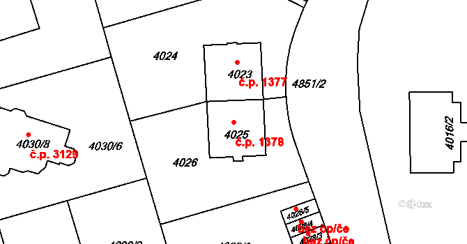 Smíchov 1378, Praha na parcele st. 4025 v KÚ Smíchov, Katastrální mapa