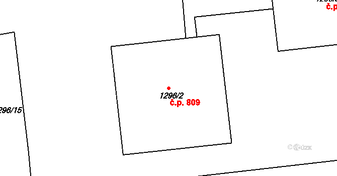 České Budějovice 2 809, České Budějovice na parcele st. 1296/2 v KÚ České Budějovice 2, Katastrální mapa