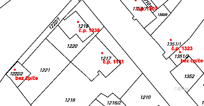 Varnsdorf 1131 na parcele st. 1217 v KÚ Varnsdorf, Katastrální mapa