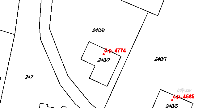 Lukášov 4774, Jablonec nad Nisou na parcele st. 240/7 v KÚ Lukášov, Katastrální mapa