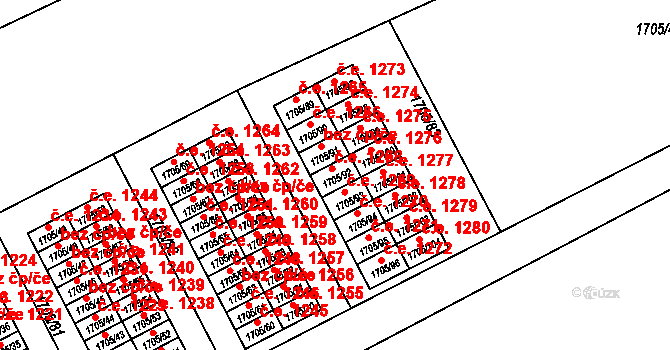 Kopřivnice 1268 na parcele st. 1705/92 v KÚ Kopřivnice, Katastrální mapa