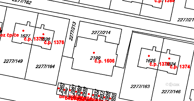 Vlašim 1506 na parcele st. 2199 v KÚ Vlašim, Katastrální mapa