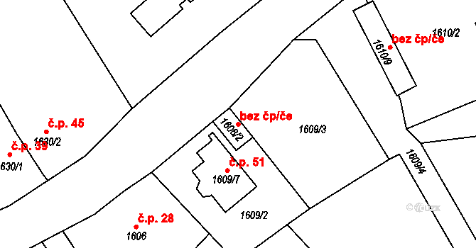 Horšovský Týn 39223426 na parcele st. 1608/2 v KÚ Horšov, Katastrální mapa