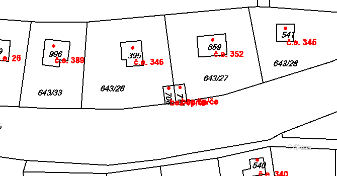 Štěchovice 39611426 na parcele st. 708 v KÚ Štěchovice u Prahy, Katastrální mapa