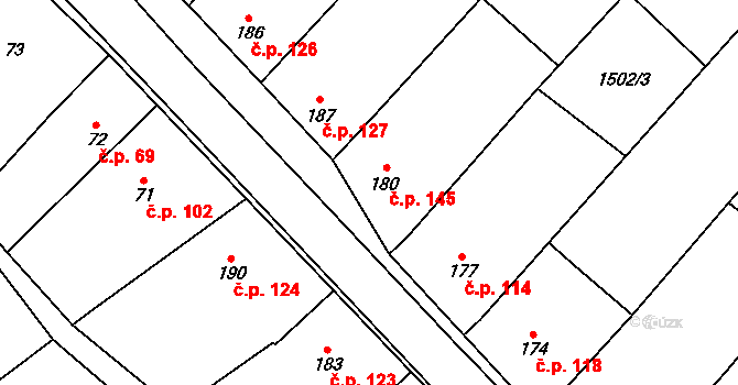 Dobročkovice 122 na parcele st. 180 v KÚ Dobročkovice, Katastrální mapa