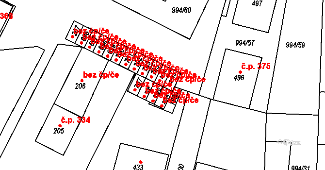 Jevišovice 42422426 na parcele st. 708 v KÚ Jevišovice, Katastrální mapa
