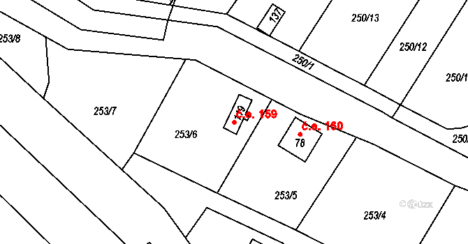 Slatiňany 43724426 na parcele st. 119 v KÚ Kunčí, Katastrální mapa