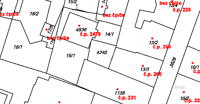 Rakovník 44447426 na parcele st. 4240 v KÚ Rakovník, Katastrální mapa