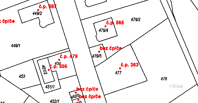 Proboštov 45118426 na parcele st. 479/5 v KÚ Proboštov u Teplic, Katastrální mapa