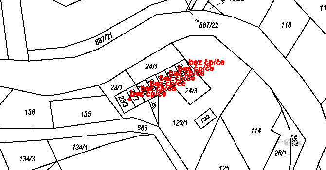 Mikulov 45147426 na parcele st. 24/5 v KÚ Mikulov v Krušných horách, Katastrální mapa
