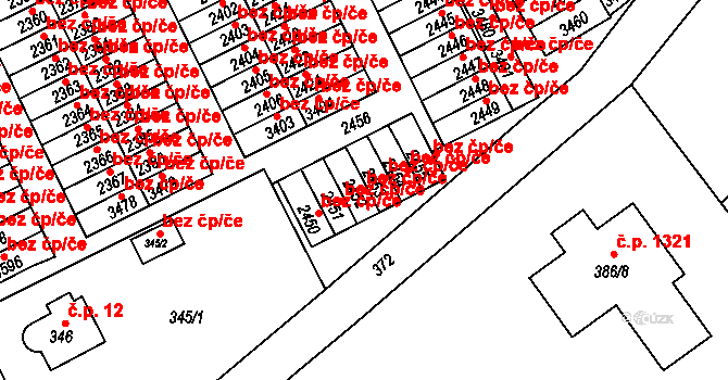 Třinec 46478426 na parcele st. 2452 v KÚ Lyžbice, Katastrální mapa