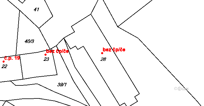 Bušanovice 47931426 na parcele st. 28 v KÚ Horní Nakvasovice, Katastrální mapa