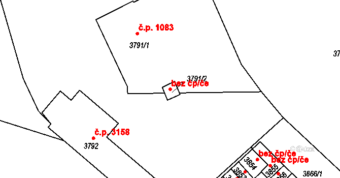 Česká Lípa 49024426 na parcele st. 3791/2 v KÚ Česká Lípa, Katastrální mapa