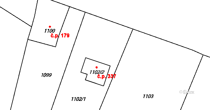 Senec 19, Zruč-Senec na parcele st. 1101 v KÚ Senec u Plzně, Katastrální mapa