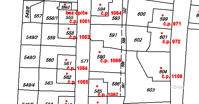 Vejprty 1066 na parcele st. 590 v KÚ Vejprty, Katastrální mapa