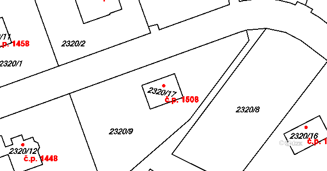 Smržovka 1508 na parcele st. 2320/17 v KÚ Smržovka, Katastrální mapa
