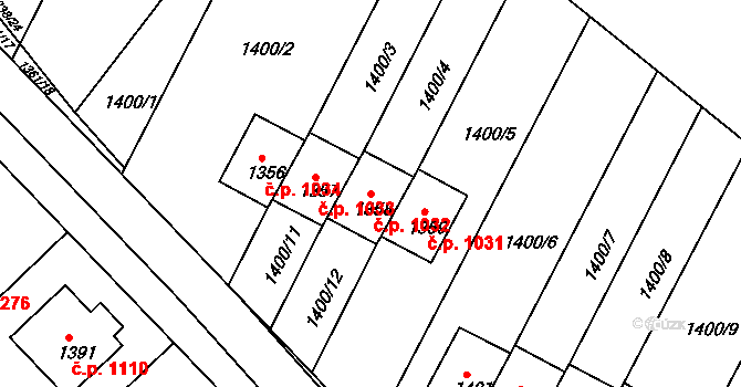 Rýmařov 1032 na parcele st. 1358 v KÚ Rýmařov, Katastrální mapa