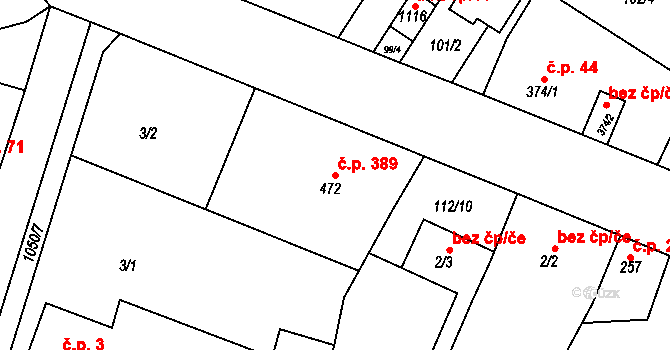 Staňkov II 389, Staňkov na parcele st. 472 v KÚ Staňkov-ves, Katastrální mapa