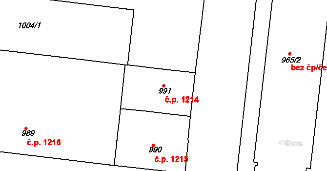 Holešovice 1214, Praha na parcele st. 991 v KÚ Holešovice, Katastrální mapa