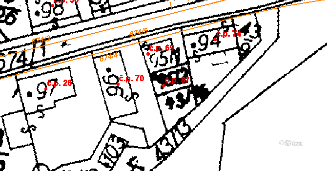 Nasavrky 87 na parcele st. 95/2 v KÚ Nasavrky, Katastrální mapa