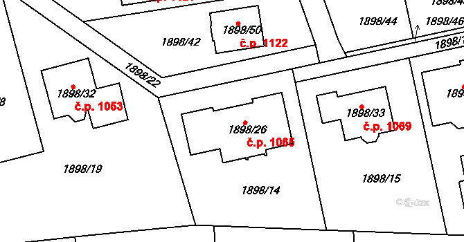 Třemošná 1065 na parcele st. 1898/26 v KÚ Třemošná, Katastrální mapa