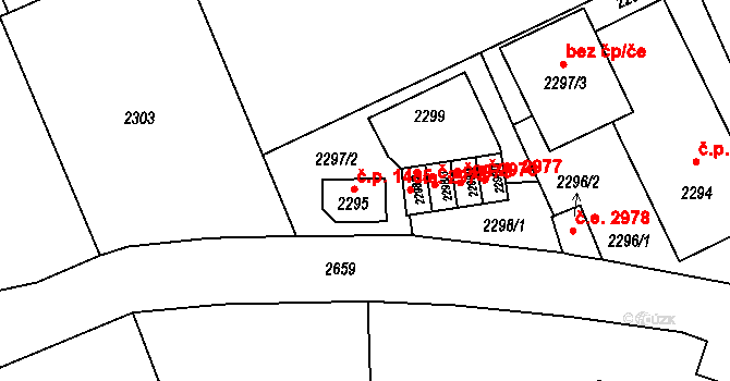 Havířov 41788427 na parcele st. 2295 v KÚ Prostřední Suchá, Katastrální mapa
