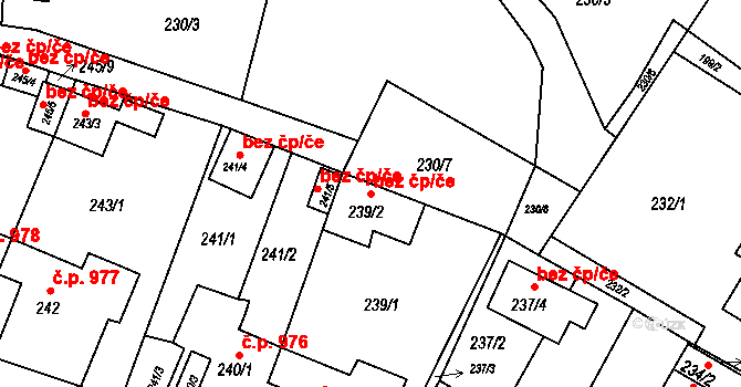 Jirkov 42928427 na parcele st. 239/2 v KÚ Jirkov, Katastrální mapa