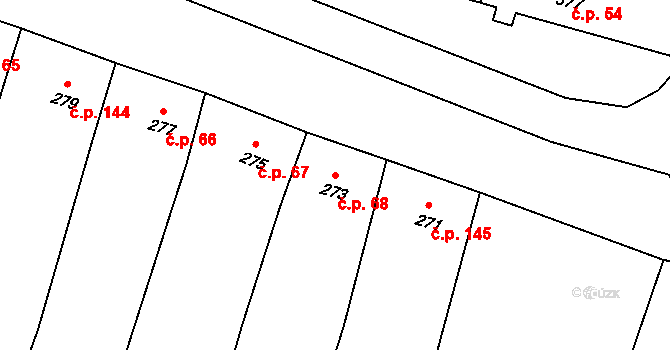 Kobeřice u Brna 68 na parcele st. 273 v KÚ Kobeřice u Brna, Katastrální mapa