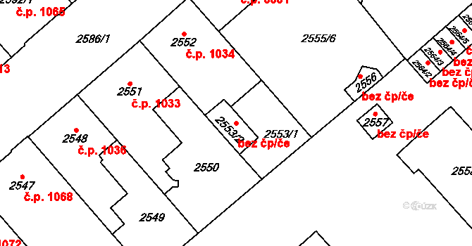 Chomutov 45040427 na parcele st. 2553/2 v KÚ Chomutov I, Katastrální mapa