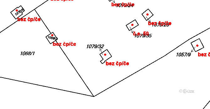 Teplice 45115427 na parcele st. 1079/32 v KÚ Teplice-Trnovany, Katastrální mapa