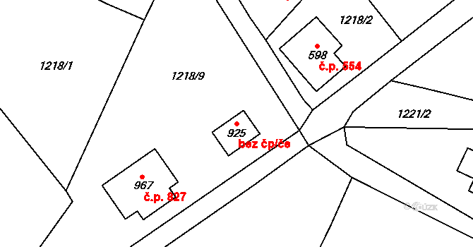 Bublava 48240427 na parcele st. 925 v KÚ Bublava, Katastrální mapa