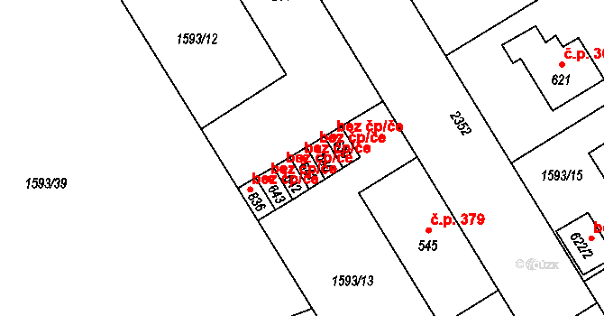 Dašice 48645427 na parcele st. 641 v KÚ Dašice, Katastrální mapa