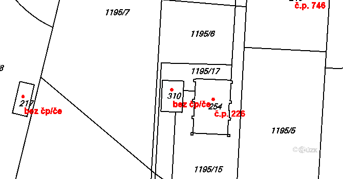 Horažďovice 50119427 na parcele st. 310 v KÚ Zářečí u Horažďovic, Katastrální mapa
