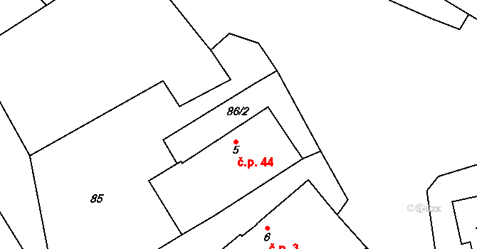 Mlýny 74, Katastrální mapa
