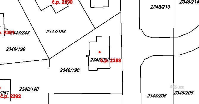 Pelhřimov 2388 na parcele st. 2348/299 v KÚ Pelhřimov, Katastrální mapa