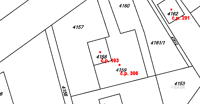 Třanovice 193 na parcele st. 4158 v KÚ Třanovice, Katastrální mapa