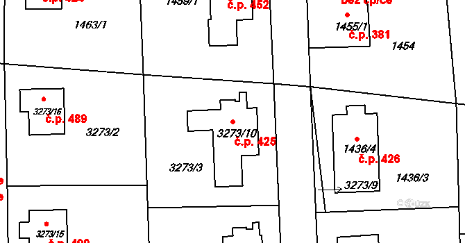 Podmoklice 425, Semily na parcele st. 3273/10 v KÚ Semily, Katastrální mapa