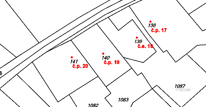 Rozsocha 19, Orlické Podhůří na parcele st. 140 v KÚ Rviště, Katastrální mapa