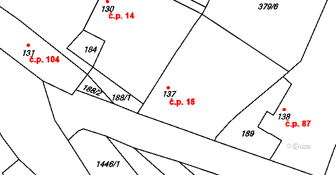Lnáře 15 na parcele st. 137 v KÚ Lnáře, Katastrální mapa