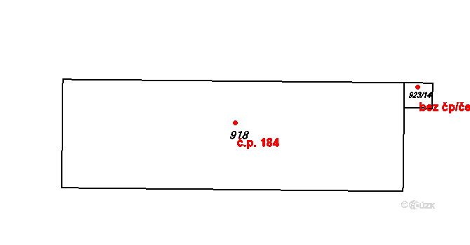 Ciboušov 184, Klášterec nad Ohří na parcele st. 918 v KÚ Vernéřov, Katastrální mapa