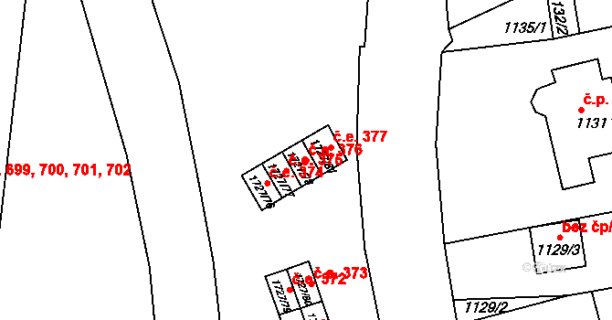 Teplické Předměstí 376, Bílina na parcele st. 1727/78 v KÚ Bílina, Katastrální mapa