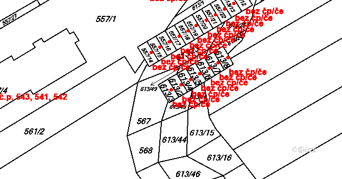 Zbýšov 39836428 na parcele st. 613/3 v KÚ Zbýšov u Oslavan, Katastrální mapa