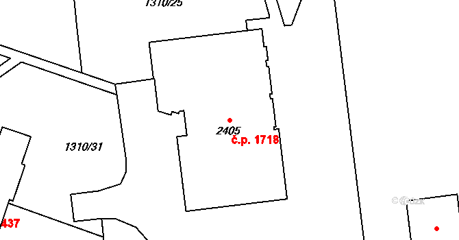 Stříbro 1718 na parcele st. 2405 v KÚ Stříbro, Katastrální mapa