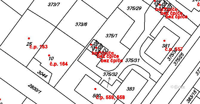Rokycany 47230428 na parcele st. 382 v KÚ Rokycany, Katastrální mapa