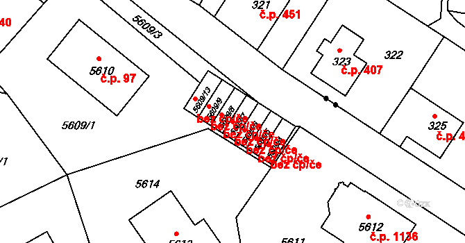 Liberec 47299428 na parcele st. 5609/7 v KÚ Liberec, Katastrální mapa