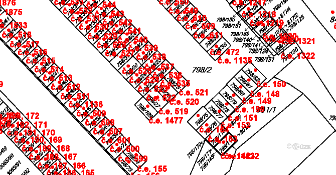 Český Těšín 520 na parcele st. 798/26 v KÚ Český Těšín, Katastrální mapa