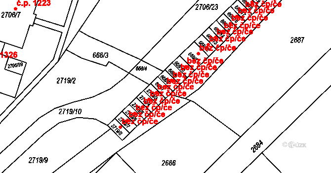 Hulín 48480428 na parcele st. 668/7 v KÚ Hulín, Katastrální mapa