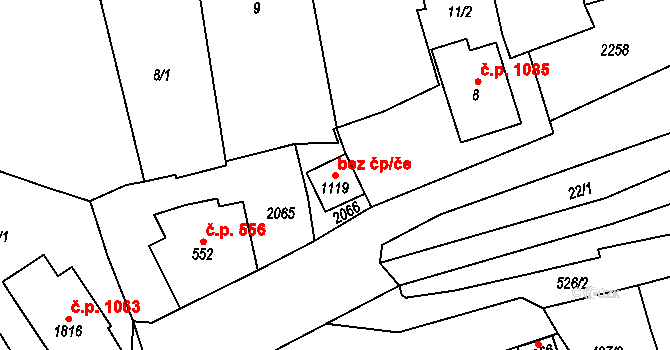 Úpice 48781428 na parcele st. 1119 v KÚ Úpice, Katastrální mapa