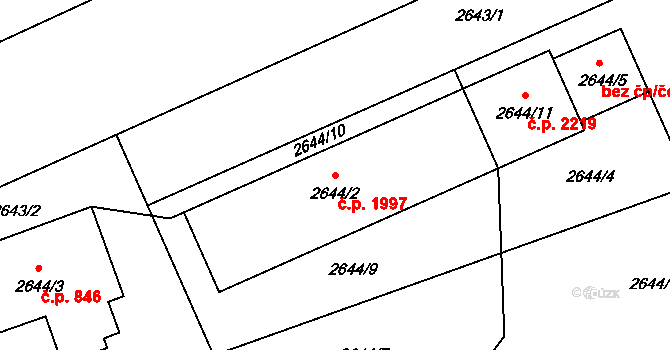Zábřeh 1997 na parcele st. 2644/2 v KÚ Zábřeh na Moravě, Katastrální mapa